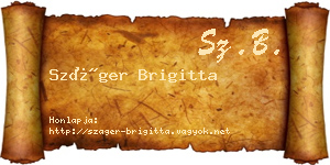 Száger Brigitta névjegykártya