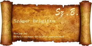 Száger Brigitta névjegykártya